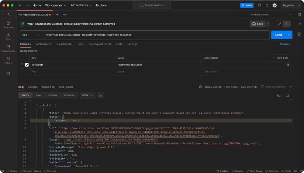 send scraping request send scraping request