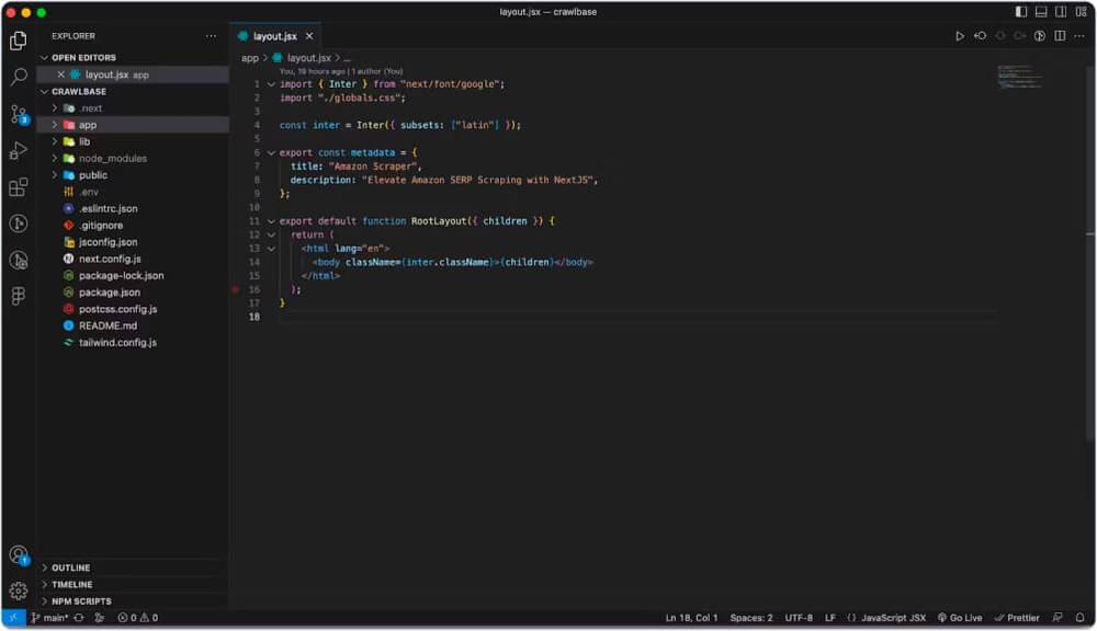 Next.js project setup