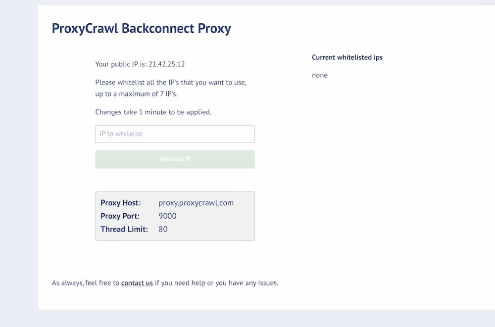 Proxy IP whitelist