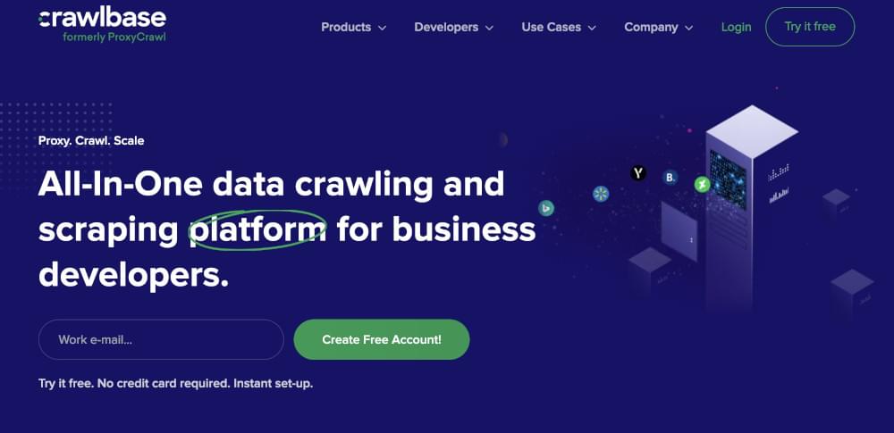 Crawlbase homepage Crawlbase home page