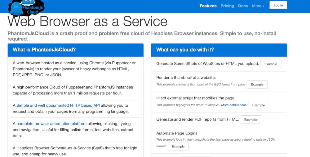 PhantomJS Cloud PhantomJS Cloud