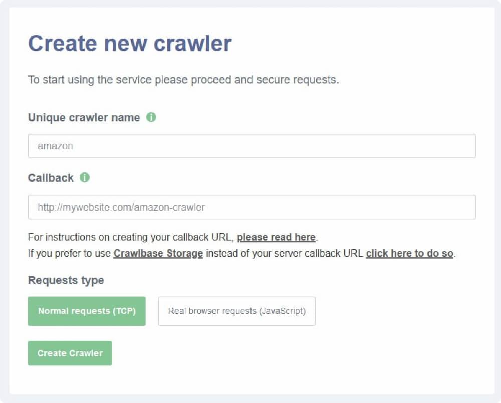 Crawler creation second step scraping