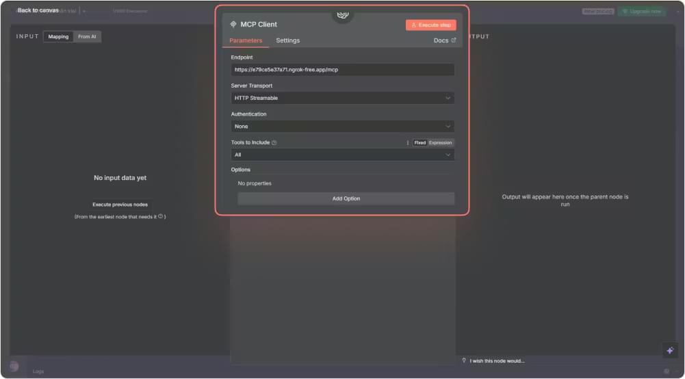 Update client tool node settings
