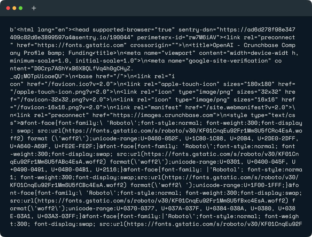 crawl html data of crunchbase