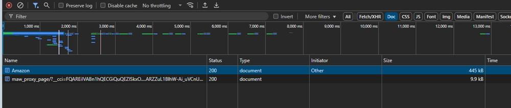 An image displaying the Network panel within the Chrome Developer Tools interface.