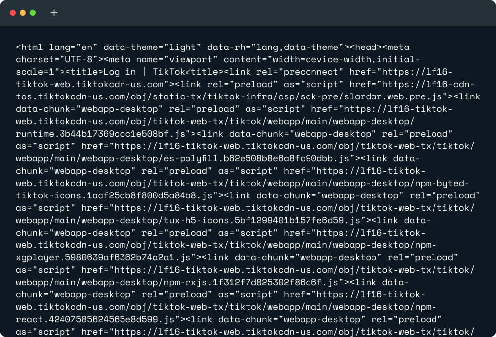 Crawling API HTML Output