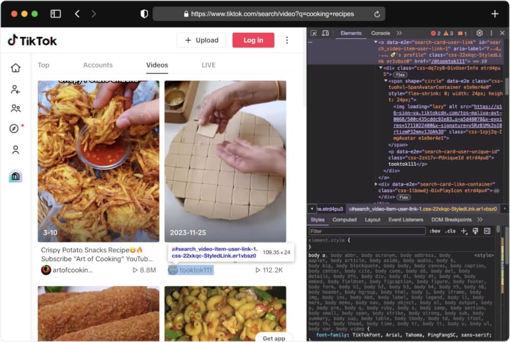 TikTok Video Author Details