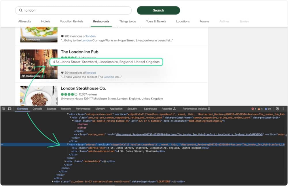 Scraping TripAdvisor Location