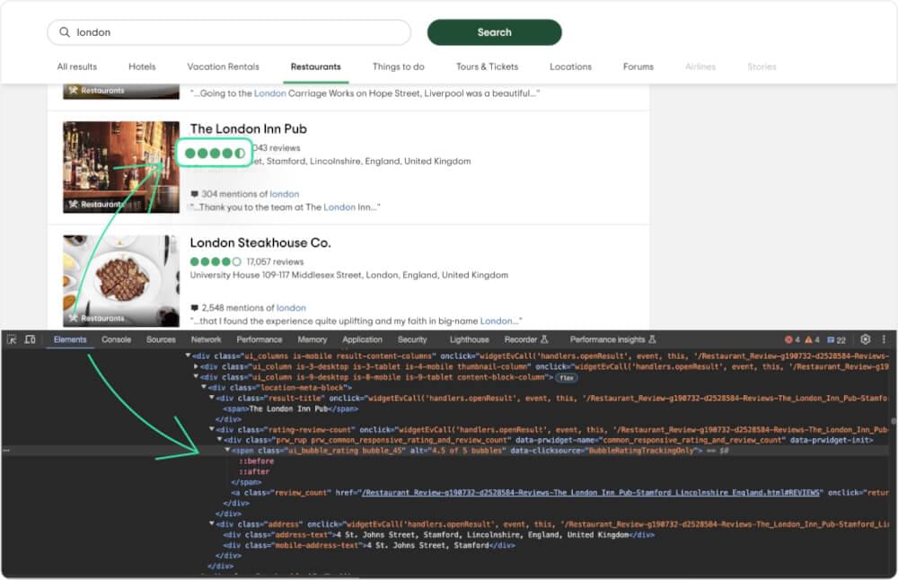 Scraping TripAdvisor Ratings