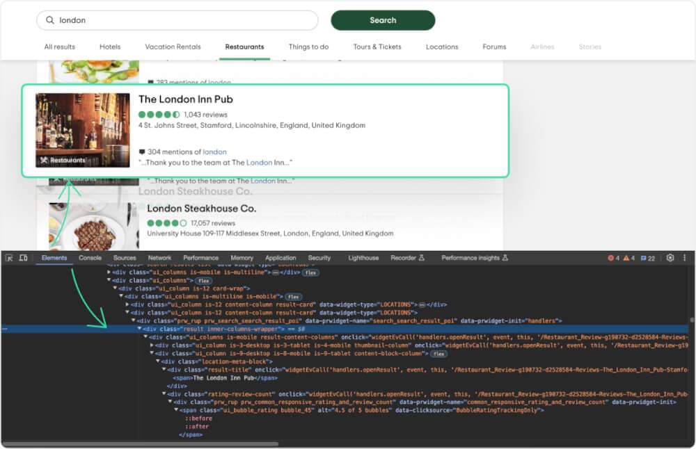 Scraping TripAdvisor Search Listing