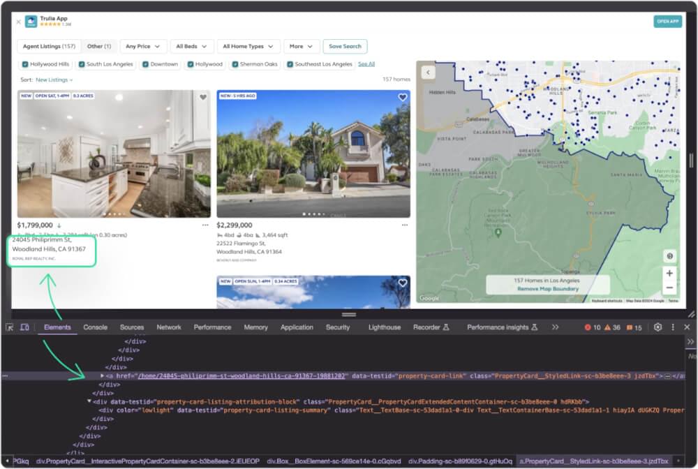 Scrape Trulia address