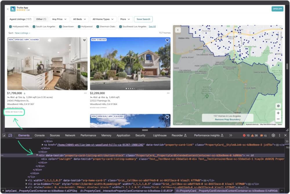 Scrape Trulia property agent