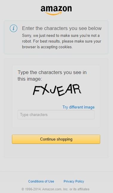 Amazon CAPTCHA