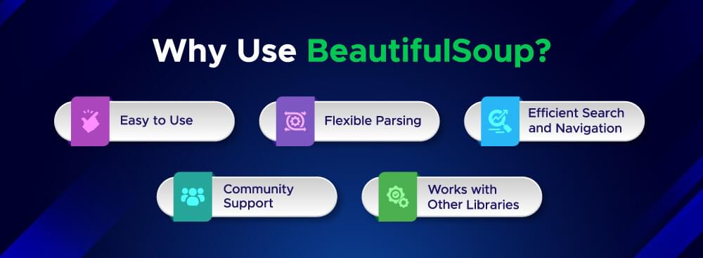 Image showing reasons to use BeautifulSoup Image showing reasons to use BeautifulSoup