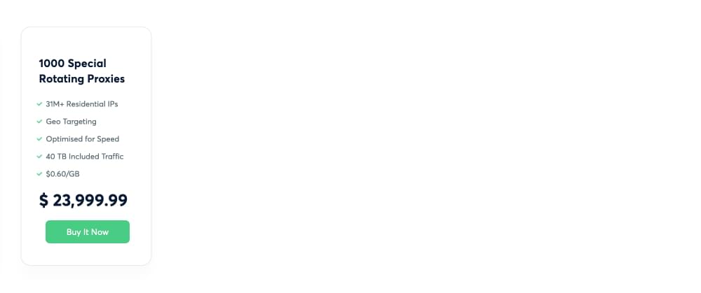 Shifter pricing table