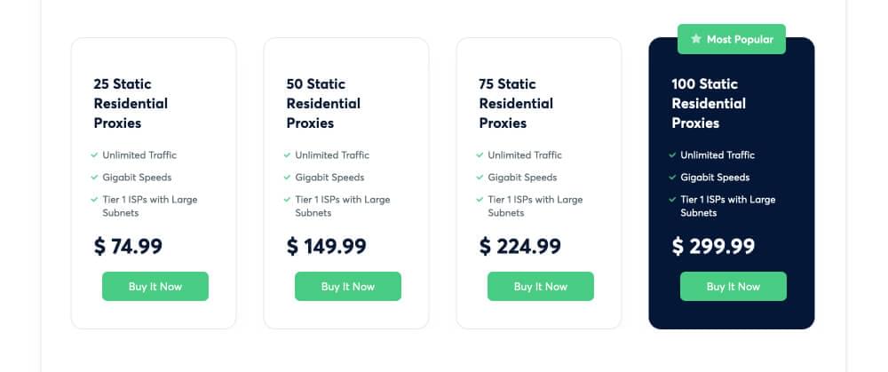 Shifter pricing table