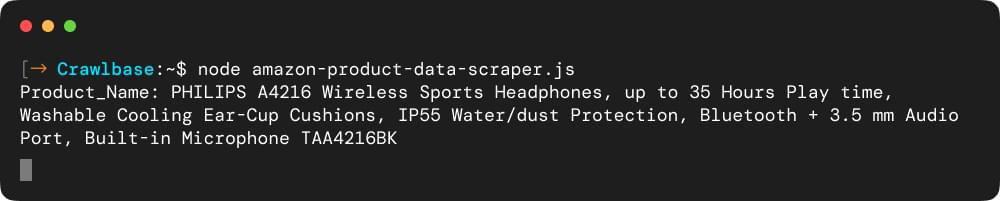 Scrape Amazon product name from JSON file
