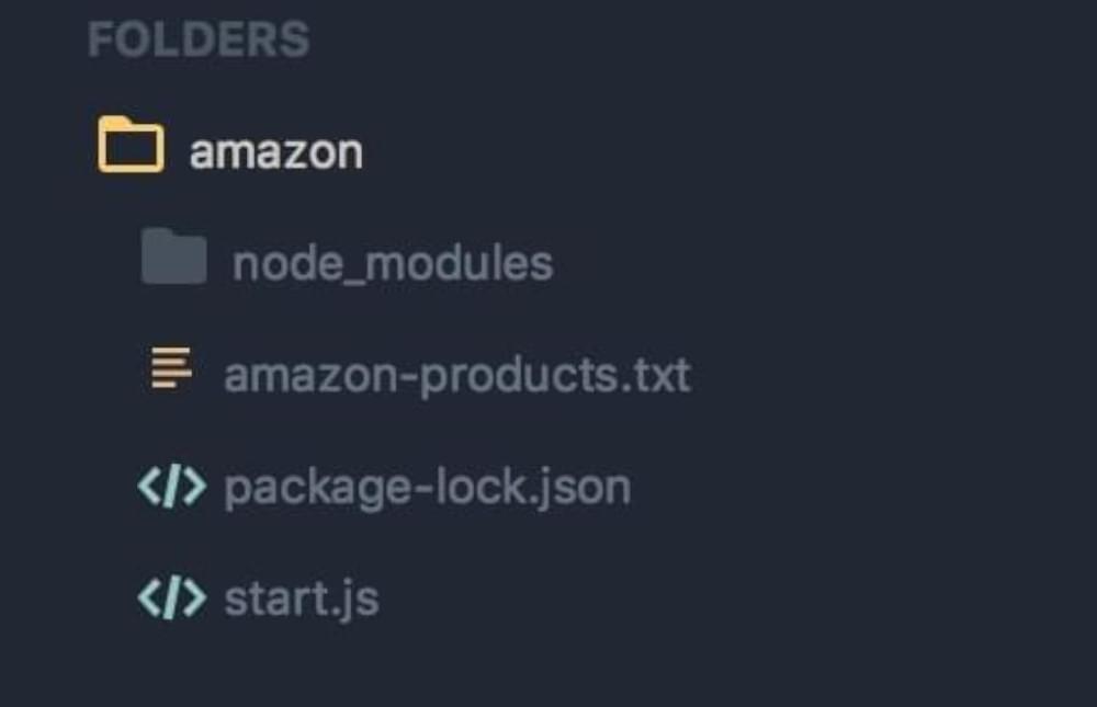 Amazon project folder structure
