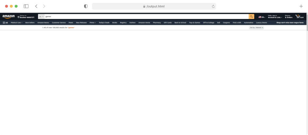 Output without content