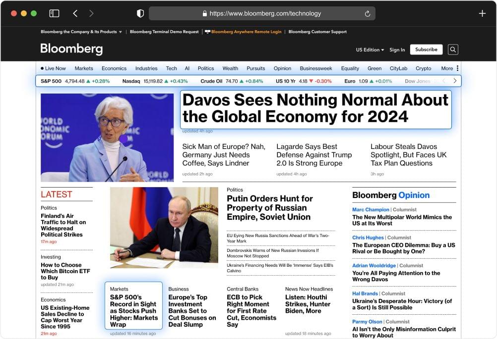 Bloomberg Website Structure