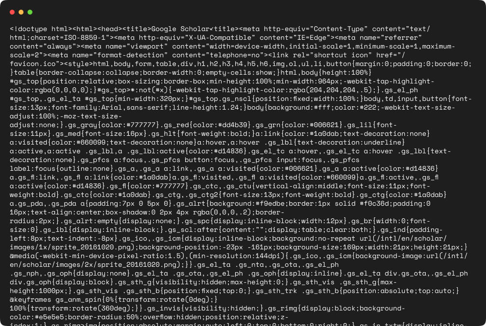 HTML Output Snapshot HTML Output Snapshot