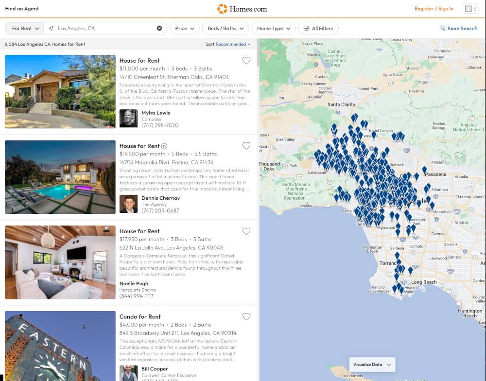 homes.com search page