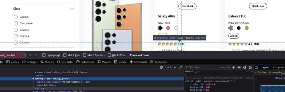 scrape samsung product ratings scrape samsung product ratings