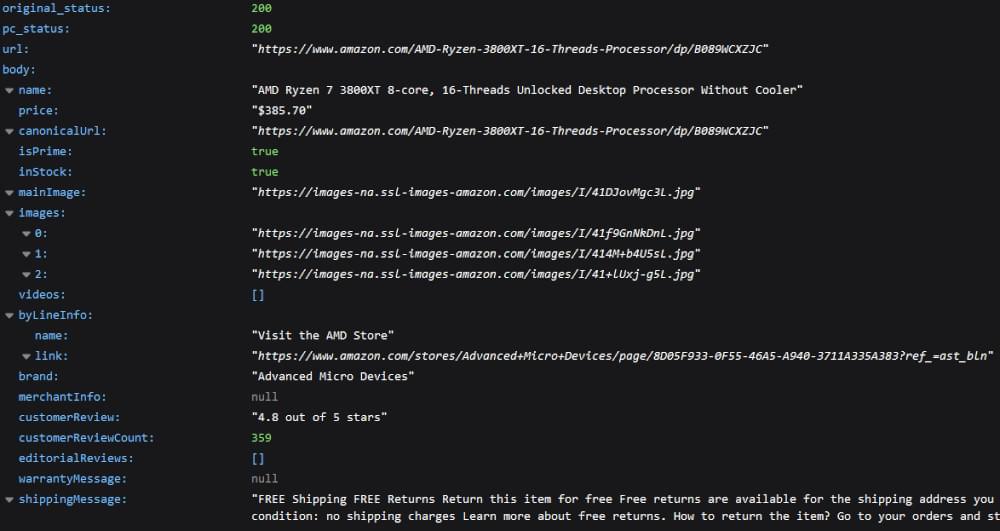 Response output Response output