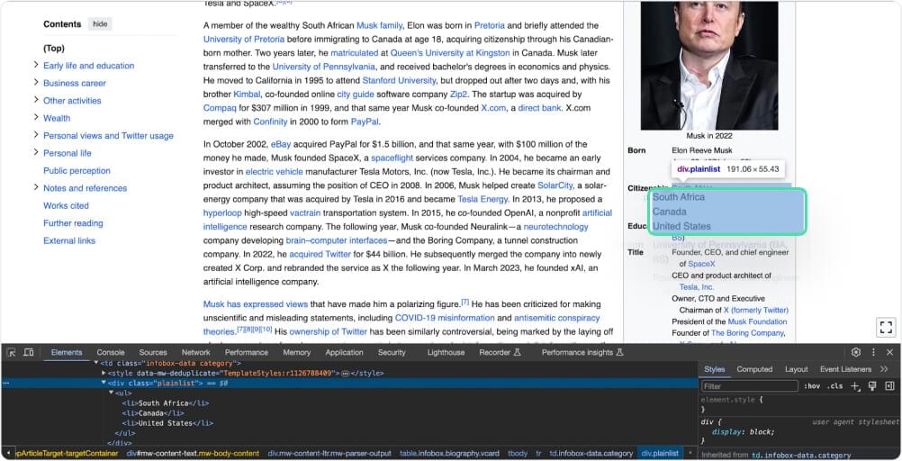 How to Scrape Wikipedia Citizenship property