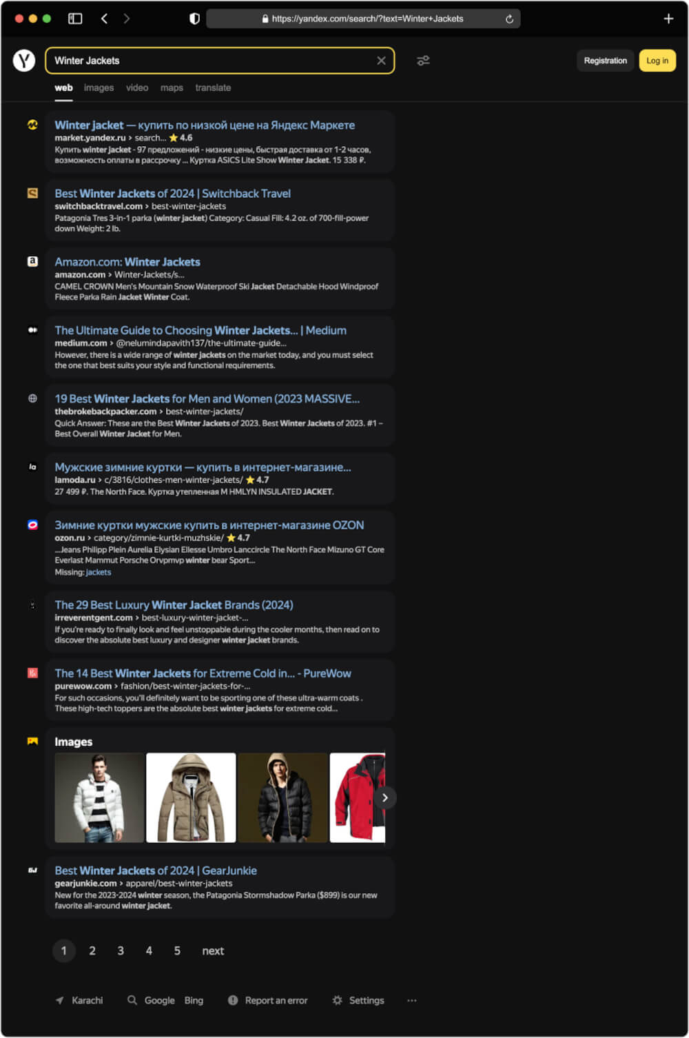 Yandex Search Results