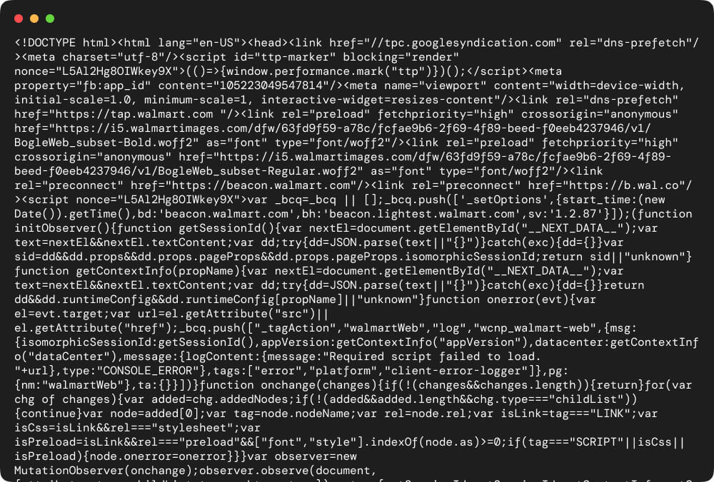 Terminal HTML Response
