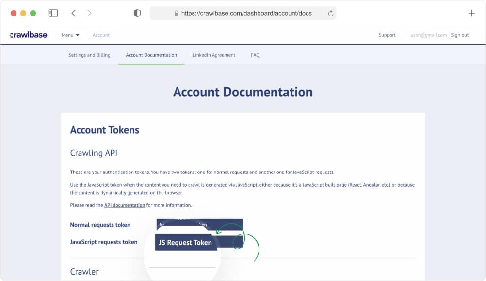 Crawlbase Account Docs