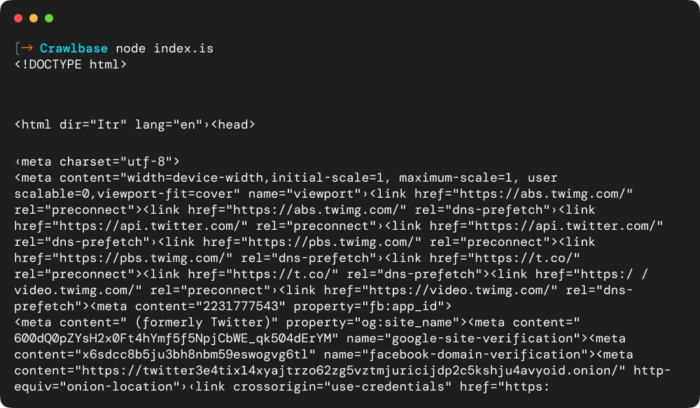 Terminal HTML Response